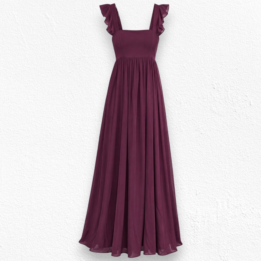 Show Me Your Mumu Black Cherry Chiffon June Maxi Dress Size XXS NWT USA Made